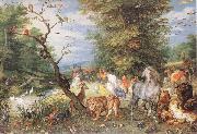 BRUEGHEL, Jan the Elder The Animals Entering the Ark  fggf oil